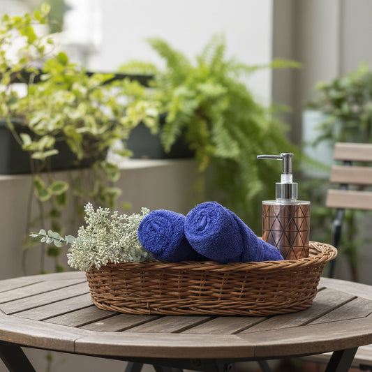 Royal Blue Hand Towel Pack Of Two