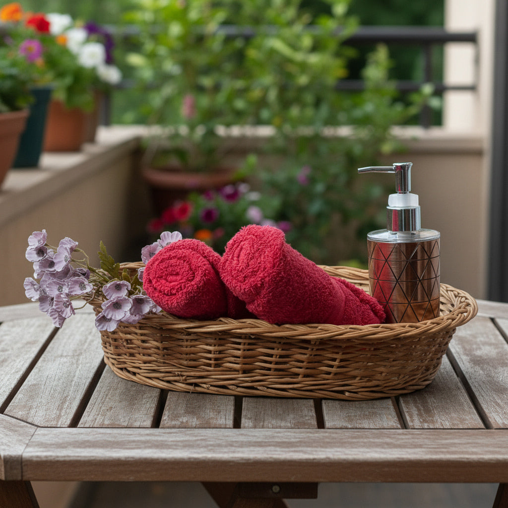 Red Hand Towel Pack Of Two