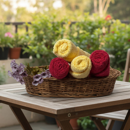 Yellow With Red Hand Towel Combo