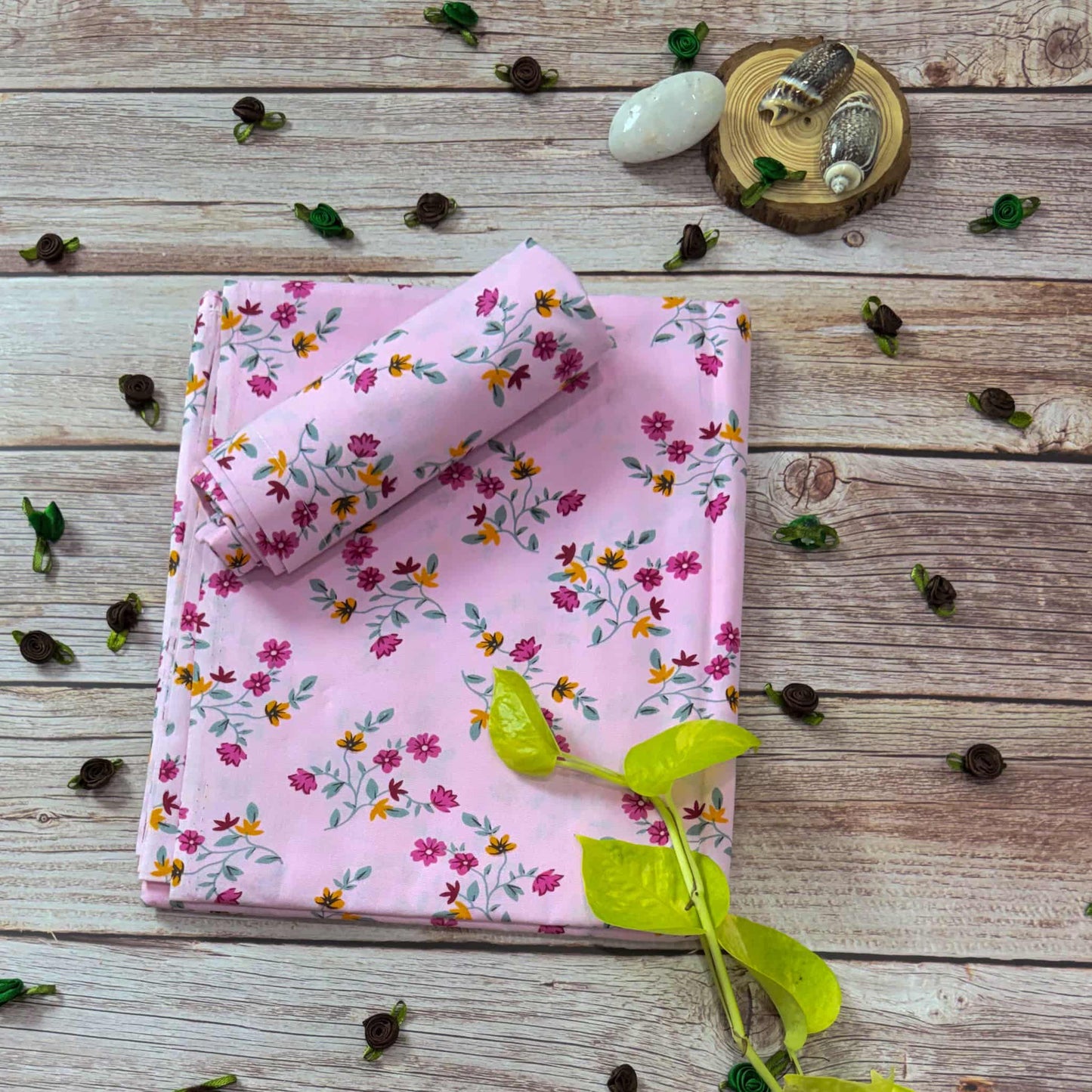 Small Floral Print Pink Single Bedsheet