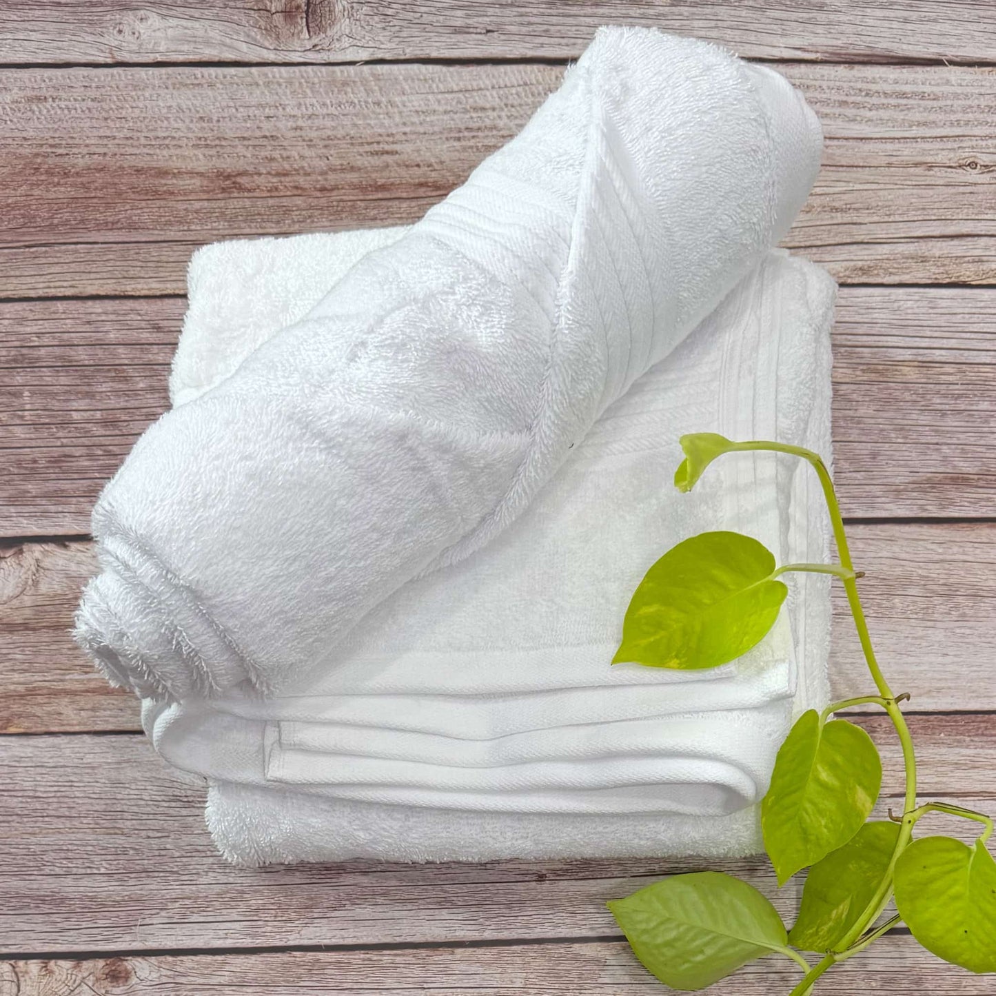 White Bath And Salon Towel Combo